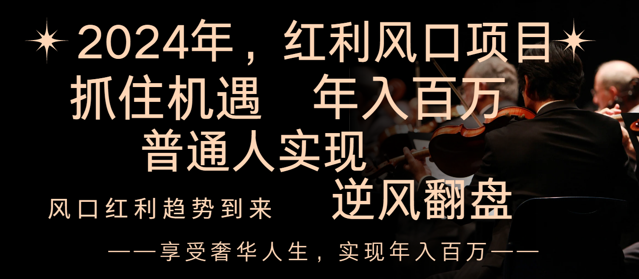 2024红利风口项目来袭，享受第一波红利，逆风翻盘普通人也能实现，年入百万-易购网创