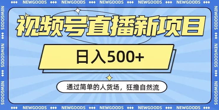 视频号直播新项目，通过简单的人货场，狂撸自然流，日入500+【260G资料】-易购网创