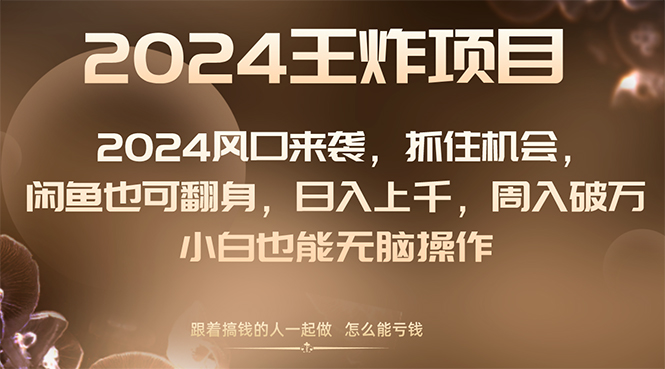 2024风口项目来袭，抓住机会，闲鱼也可翻身，日入上千，周入破万，小白…-易购网创