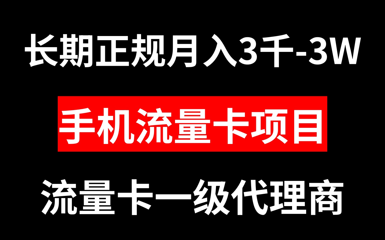 手机流量卡代理月入3000-3W长期正规项目-易购网创