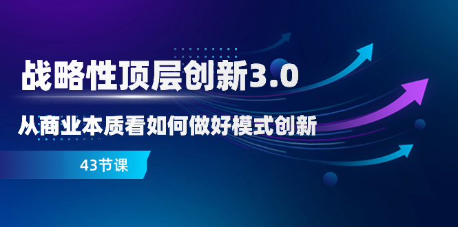 战略性 顶层创新-3.0，从商业本质看如何做好模式创新（43节课）-易购网创
