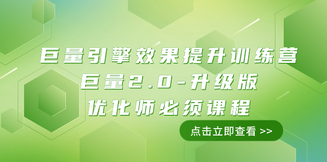 （7887期）巨量引擎·效果提升训练营：巨量2.0-升级版，优化师必须课程（111节课）-易购网创