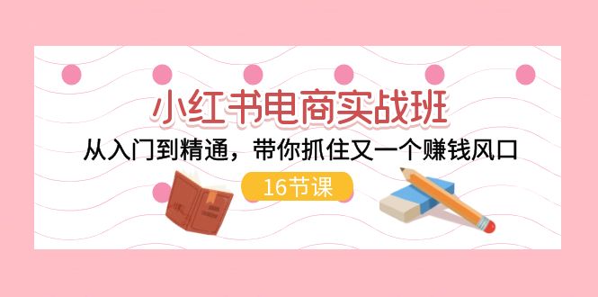 小红书电商实战班，从入门到精通，带你抓住又一个赚钱风口（16节）-易购网创