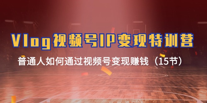 Vlog 视频号IP变现特训营，普通人如何通过视频号变现赚钱（15节）-易购网创