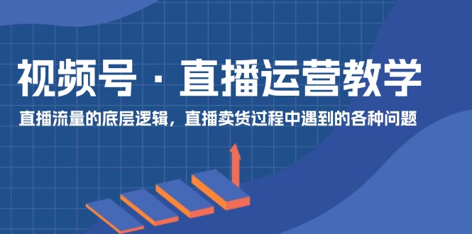 视频号 直播运营教学：直播流量的底层逻辑，直播卖货过程中遇到的各种问题-易购网创