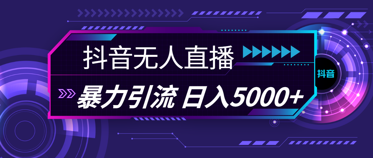 抖音无人直播，暴利引流，日入5000+-易购网创