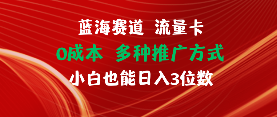 蓝海赛道 流量卡 0成本 小白也能日入三位数-易购网创
