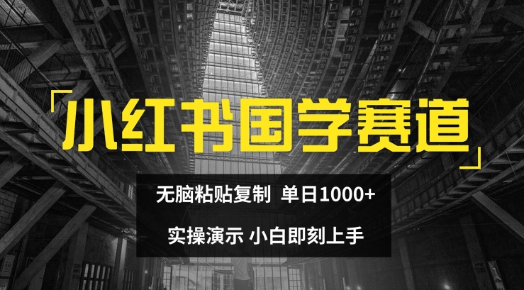 小红书国学赛道，无脑粘贴复制，单日1K，实操演示，小白即刻上手-易购网创