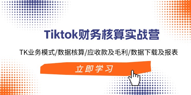 Tiktok财务核算实战营：TK业务模式/数据核算/应收款及毛利/数据下载及报表-易购网创