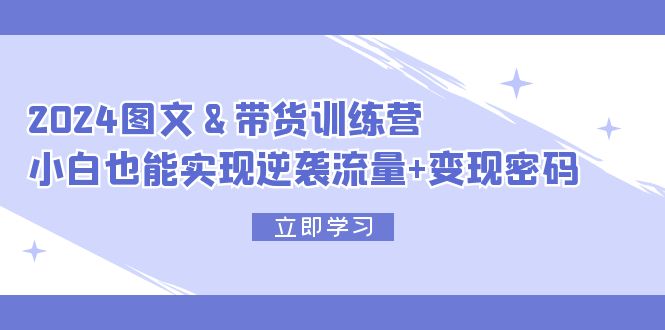 2024 图文+带货训练营，小白也能实现逆袭流量+变现密码-易购网创