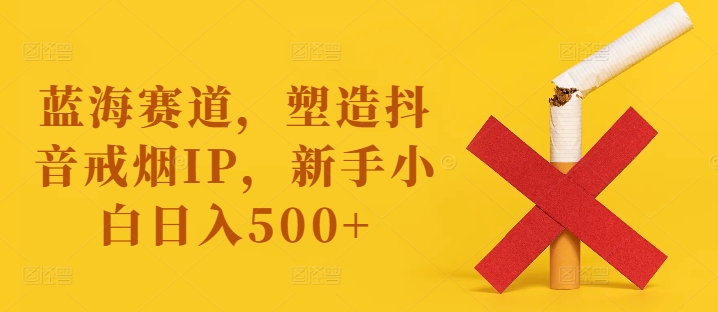 蓝海赛道，塑造抖音戒烟IP，新手小白日入500+-易购网创