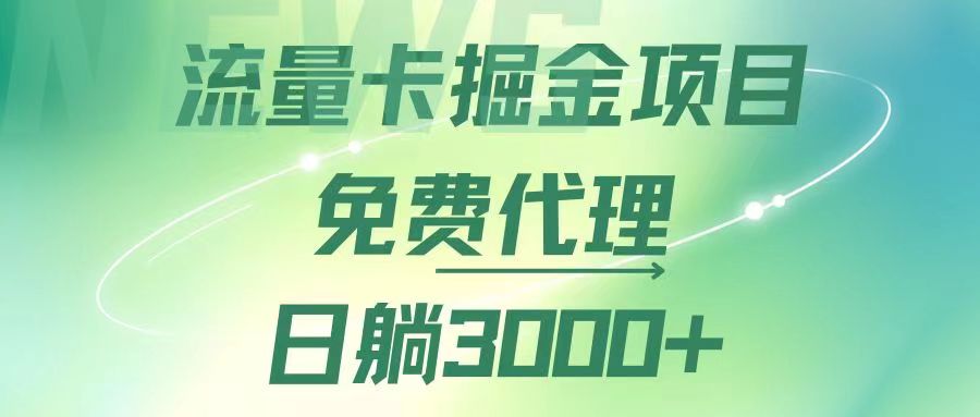 流量卡掘金代理，日躺赚3000+，变现暴力，多种推广途径-易购网创