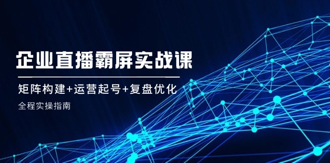 企 业 直 播 霸 屏实战课：矩阵构建+运营起号+复盘优化，全程实操指南-易购网创