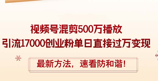 精华帖视频号混剪500万播放引流17000创业粉，单日直接过万变现，最新方…-易购网创