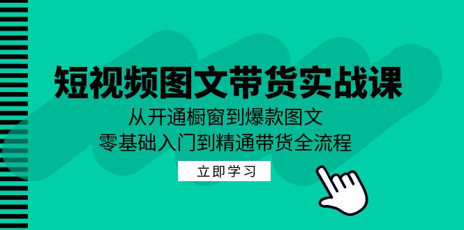 短视频图文带货实战课：从开通橱窗到爆款图文，零基础入门到精通带货-易购网创