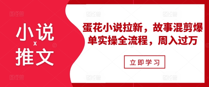 小说推文之蛋花小说拉新，故事混剪爆单实操全流程，周入过万-易购网创